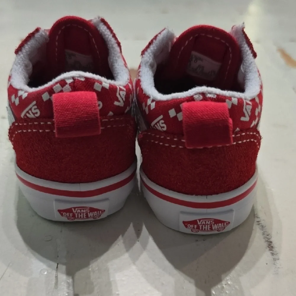 Vans Kids Red and White Sneakers - Picture 4 of 4